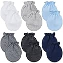 Syhood 6 Pairs Baby Mittens Newborn Infant No Scratch Cotton