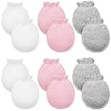 Syhood 6 Pairs Baby Mittens Newborn Infant No Scratch Cotton