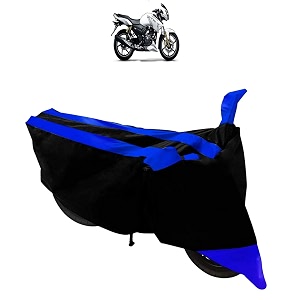 bike body cover with mirror pockets amp buckle belt for tvs apache rtr 180 black blue
