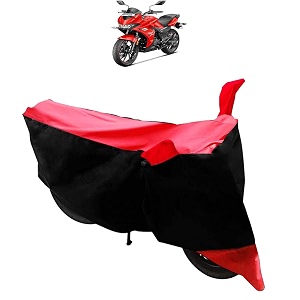 bike body cover with mirror pockets amp buckle belt for hero xtreme 200s black red