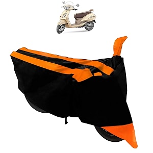 waterproof uv protection motorcycle body cover with mirror pockets for tvs jupiter classic black orange