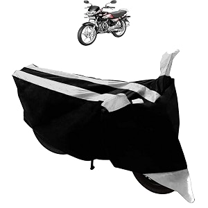 bike body cover with mirror pockets amp buckle belt for hero hf deluxe black silver
