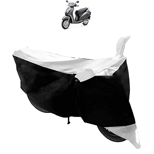 bike body cover with mirror pockets amp buckle belt for honda activa 6gblack silver