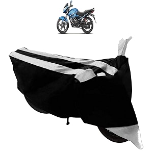 dustproof bike body cover for hero glamour black silver