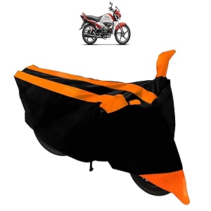 waterproof uv protection motorcycle body cover with mirror pockets for hero splendor i smart black orange