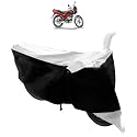 Two Wheeler Body Protection Cover/Motorcycle Cover for Hero Passion Plus (Black Silver)