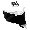 UV Protection| Dirt &amp; Dust Proof Motorcycle|Bike Body Cover for Hero Splendor (Black Silver)