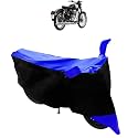 Bike Body Cover with Mirror Pockets &amp; Buckle Belt for Royal Enfield Classic 350 (Black Blue)