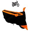 100% Waterproof Bike Cover with Ultra Surface Body Protection for Honda CB Shine (Black Orange)