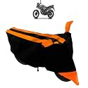 Dustproof - UV Protection Full Wheeler Body Cover for Honda CB Unicorn 160 (Black Orange)