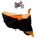 Dustproof - UV Protection Full Wheeler Body Cover for Hero Passion pro (Black Orange)