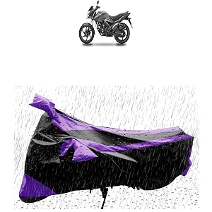 waterproof bike body cover for all 2 wheelers with mirror pockets for honda cb unicorn 160 black purple