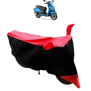 two wheeler body protection covermotorcycle cover for tvs jupiter black red