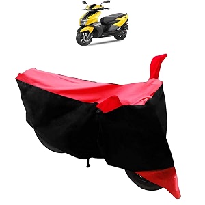 dustproof - uv protection full wheeler body cover for tvs ntorq 125 black red