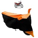 Two Wheeler Body Protection Cover/Motorcycle Cover for Hero Passion Plus (Black Orange)