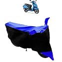 Two Wheeler Body Protection Cover/Motorcycle Cover for Tvs Jupiter (Black Blue)