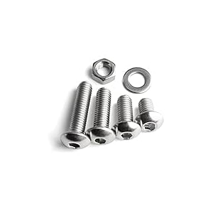 sylix m6 x 25mm allen button head screws stainless steel bright finish  set of bolt with nut amp washer for home industrial plumbing 10 pcs
