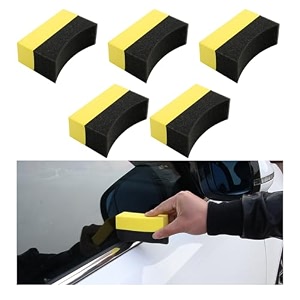 5 pcs tire contour dressing applicator pads car polishing sponge wax buffing pads automotive tire dressing shine sponge for car glass painted steel porcelain and more normal