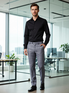 SYLZON Men Grey Trousers