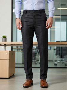 SYLZON Men Grey Trousers