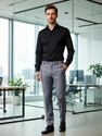 SYLZON Men Grey Trousers