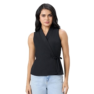 Symbol Premium Womens Polyester Solid Sleeveless Wrap