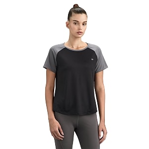 symbol premium women39s polyester blend solid regular fit sports stretch t-shirt  round neck  raglan sleeve  moisture-wicking  activewear  running  gym  plain available in plus sizes