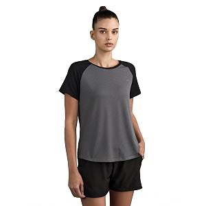 symbol premium women39s polyester blend solid regular fit sports stretch t-shirt  round neck  raglan sleeve  moisture-wicking  activewear  running  gym  plain available in plus sizes