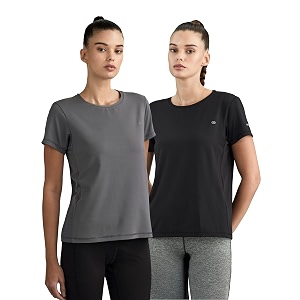 symbol premium women39s polyester blend solid regular fit sports stretch t-shirt  round neck  raglan sleeve  moisture-wicking  activewear  running  gym  plain available in plus sizes