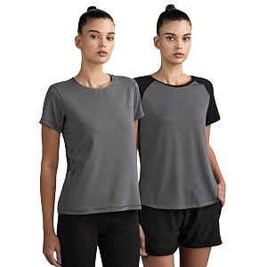 symbol premium women39s polyester blend solid regular fit sports stretch t-shirt  round neck  raglan sleeve  moisture-wicking  activewear  running  gym  plain available in plus sizes