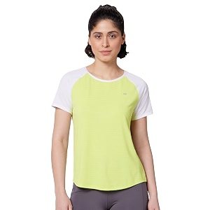 symbol premium women39s polyester blend solid regular fit sports stretch t-shirt  round neck  raglan sleeve  moisture-wicking  activewear  running  gym  plain available in plus sizes