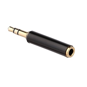 symfonia - black 1 piece 35mm gold plated stereotrs 3 pole to trrs 4 pole converter audio microphone jack adapter audio plug headphone jack adapter connecter type 35mm stereo