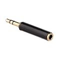 SYMFONIA - Black 1 Piece 3.5mm Gold Plated Stereo/TRS 3 Pole to TRRS 4 Pole Converter Audio Microphone Jack Adapter Audio Plug Headphone Jack Adapter Connecter Type 3.5mm Stereo.