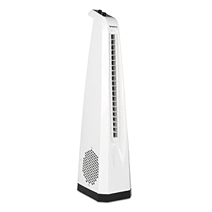 symphony surround bladeless tower fan for room amp office  high-speed with swivel action amp simple knob control  low power consumption  1 year warranty  white