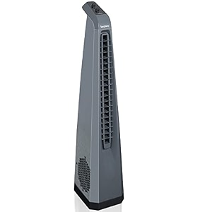 symphony surround bladeless tower fan for room amp office  high-speed with swivel action amp simple knob control  low power consumption  1 year warranty  grey