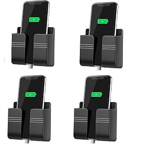 wall mounted mobile holder storage case for remote storage organizer wall mounted mobile standmulti purpose stand with hole for phone charging black pack of 4