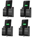 Wall Mounted Mobile Holder Storage Case for Remote Storage Organizer, Wall Mounted Mobile Stand/Multi Purpose Stand with Hole for Phone Charging (Black) (Pack of 4)