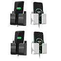 Wall Mounted Mobile Holder Storage Case for Remote Storage Organizer, Wall Mounted Mobile Stand/Multi Purpose Stand with Hole for Phone Charging (Black & White) (Pack of 4)