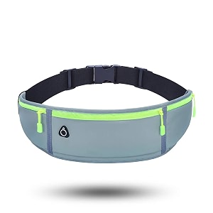 waist bag for men amp women slim fanny pack casual sling shoulder chest pack with adjustable strap for walking cycling running hiking hold phones keys cards light grey