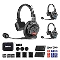 SYNCO XTALK X3 Wireless Intercom Headsets, 3-Person Communication Headset