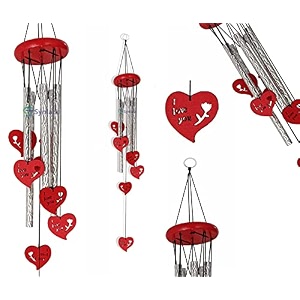 5 pipe wind chimes positive energy for home balcony bedroom with good sound 5 pipe heart ily