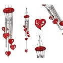 5 Pipe Wind Chimes Positive Energy for Home Balcony Bedroom with Good Sound (5 Pipe Heart ILY)