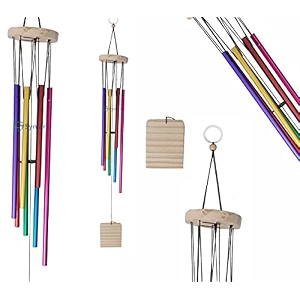 colorful 7 pipe wind chimes positive energy for home balcony bedroom with good sound 32in 7 pipe multicolor