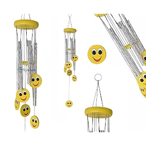wind chime for home decoration 5 pipe 6 smiley face with positive energy for home balcony bedroom with good sound 29in 5 pipe smiley