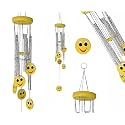 Wind Chime for Home Decoration 5 Pipe 6 Smiley Face with Positive Energy for Home Balcony Bedroom with Good Sound 29in (5 Pipe Smiley)