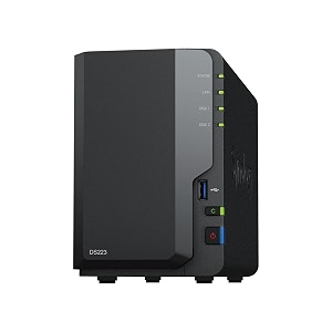 synology ds223 diskstation nas realtek rtd1619b quad-core 2gb ram 1xrj-45 1gbe lan-port 2-bay 8tb bundle with 2x 4tb seagate ironwolf