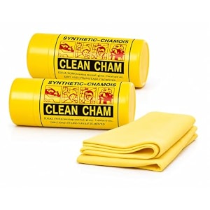 synthetic chamois cloth for cleaning car amp bikes  super absorbent  drying car reusable shammy towel multifunctional dry amp wet for glass furniture - yellow 43x32 2 small