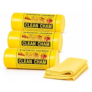 synthetic chamois cloth for cleaning car amp bikes  super absorbent  drying car reusable shammy towel multifunctional dry amp wet for glass furniture - yellow 43x32 3 small