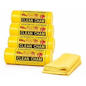 synthetic chamois cloth for cleaning car amp bikes  super absorbent  drying car reusable shammy towel multifunctional dry amp wet for glass furniture - yellow 43x32 4 small