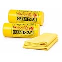 Synthetic Chamois Cloth for Cleaning Car & Bikes | Super Absorbent | Drying Car Reusable Shammy Towel, Multifunctional, Dry & Wet for Glass, Furniture - (Yellow, 43x32) (2, Small)